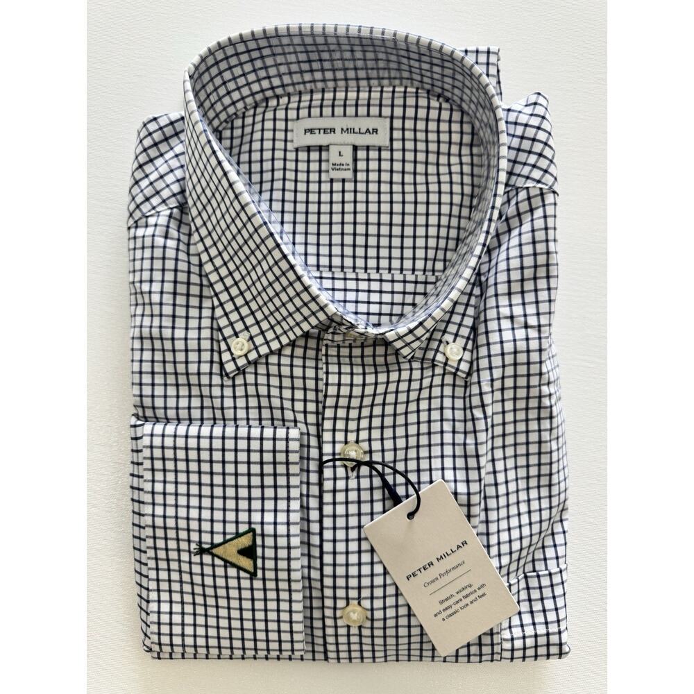 Peter Millar Hanford Performance Twill Sport Shirt Large NWT